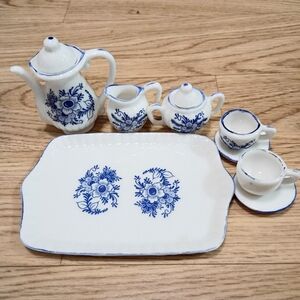 Miniature Floral Tea Set Vintage